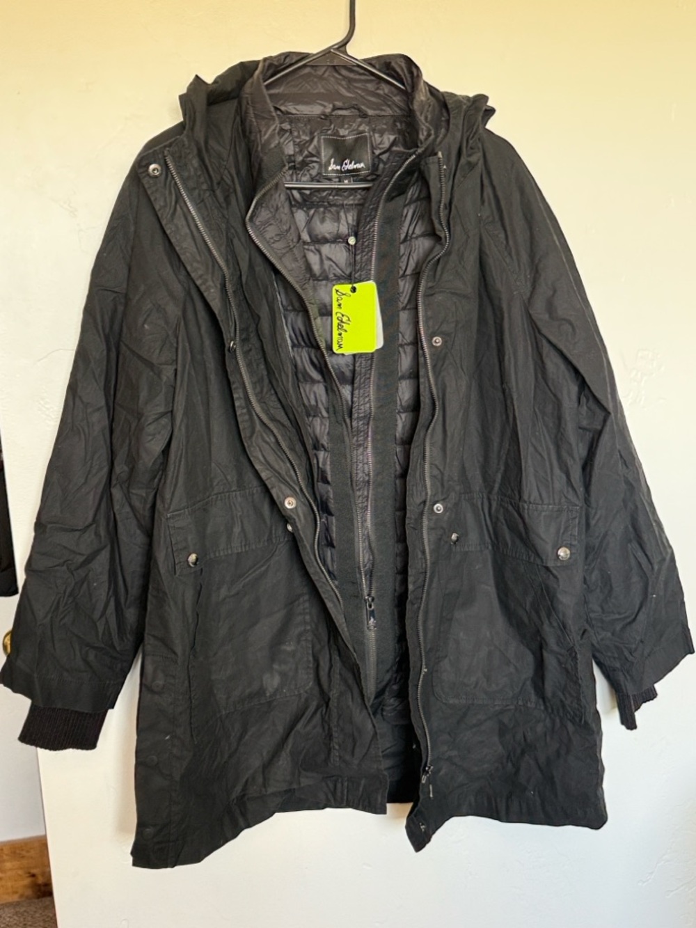 Sam Edelman Black Hooded Military Field Jacket